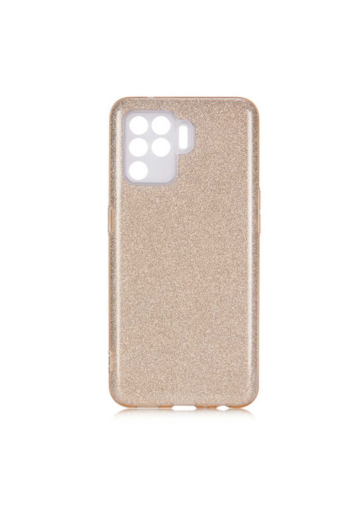 Oppo Reno 5 Lite Uyumlu Kılıf Shining Silikon-Gold