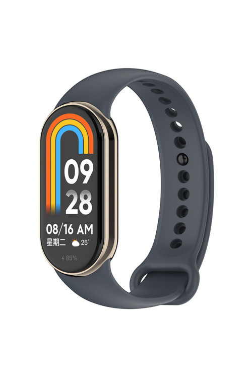 Xiaomi Mi Band 8 Serisi Klasik Kordon Silikon Strap Kayış-Gri