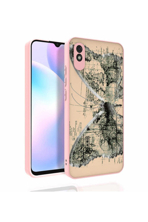 Xiaomi Redmi 9A Kılıf Desenli Kamera Korumalı Parlak Nora Kapak