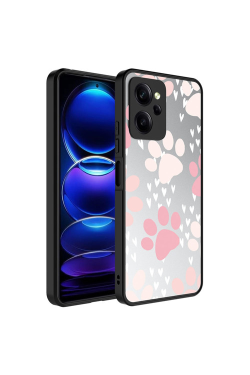 Uyumlu Xiaomi Poco X5 Pro Kılıf Aynalı Desenli Kamera Korumalı Parlak Mirror Kapak