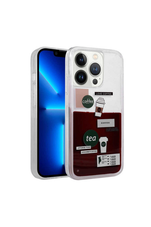 İphone 13 Pro Max Uyumlu Desenli Sıvılı Csk Drink Silikon Kılıf-No2