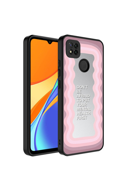 Uyumlu Xiaomi Redmi 10A Kılıf Aynalı Desenli Kamera Korumalı Parlak Mirror Kapak