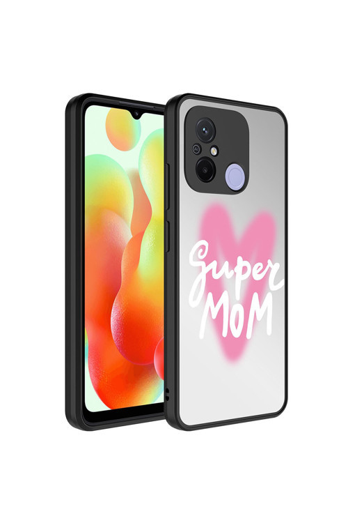 Uyumlu Xiaomi Redmi 12C Kılıf Aynalı Desenli Kamera Korumalı Parlak Mirror Kapak