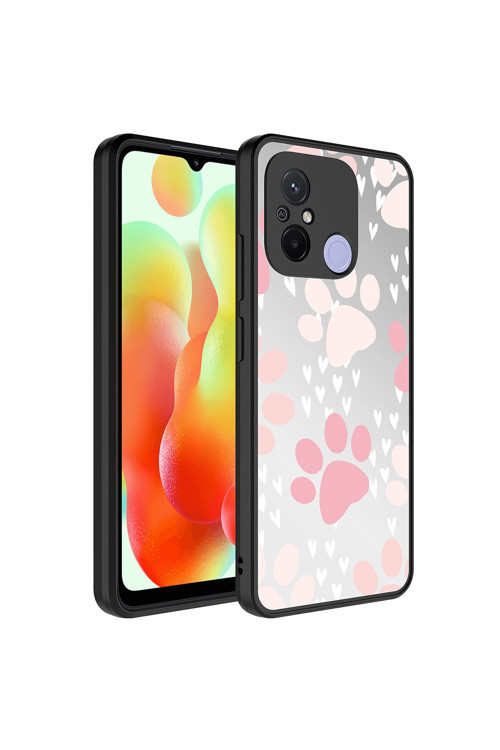 Uyumlu Xiaomi Redmi 12C Kılıf Aynalı Desenli Kamera Korumalı Parlak Mirror Kapak