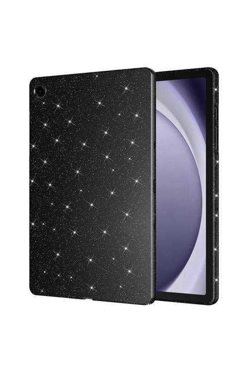 Galaxy Tab S7 T870 Simli Parlak Görünümlü Uyumlu Tablet Koton Kılıf-Siyah