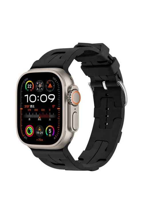 Watch Ultra 49Mm Krd-92 Uyumlu Prl Kordon Siyah