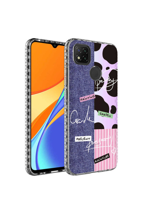 Redmi 9C Kılıf Airbag Kenarlı Renkli Desenli Silikon Omsy Elegans Kapak - No8