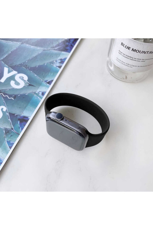 Apple Watch 40Mm Uyumlu Krd-31 Solo Loop Medium Kordon (Siyah)