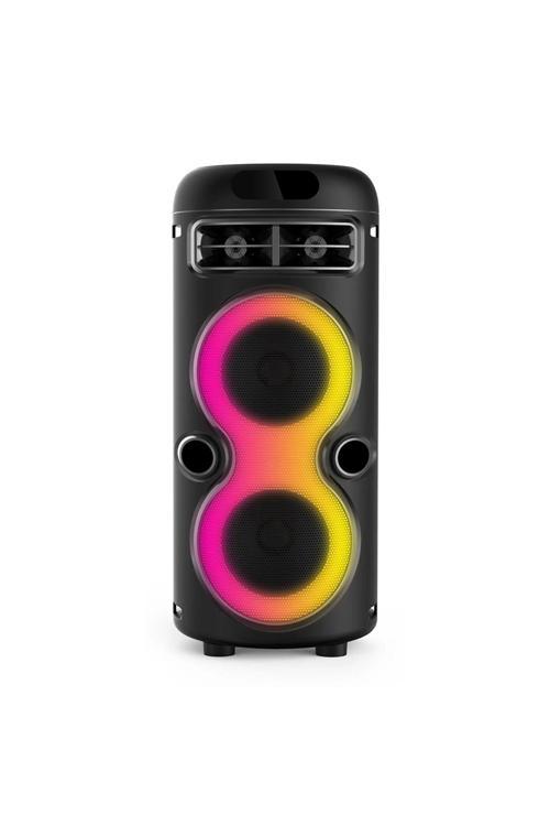Gd-2402 Dijital Led Göstergeli Fm Radyolu Mikrofonlu Rgb Tws Çift 4 İnç Stereo Bass Kablosuz Ka