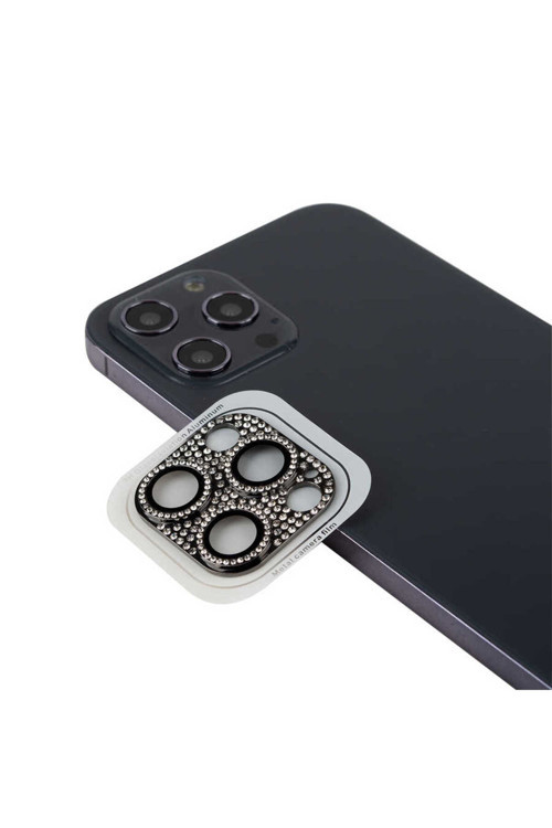 İphone 12 Pro Max Uyumlu Cl-08 Kamera Brt Koruyucu-Siyah
