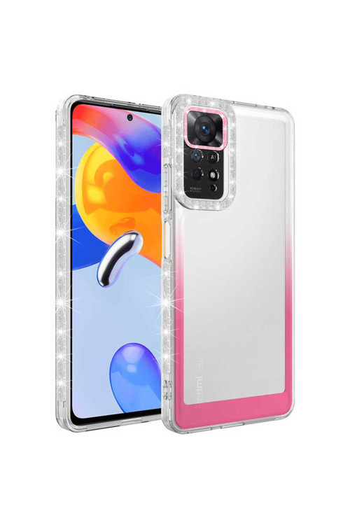 Uyumlu Xiaomi Redmi Note 11 Global Kılıf Simli Ve Renk Geçiş Tasarımlı Lens Korumalı Park Kapak