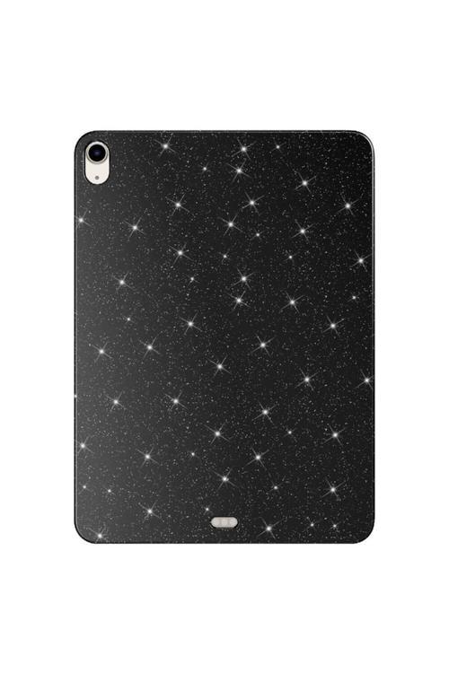 Apple İpad Air 11 2024 Simli Parlak Görünümlü Uyumlu Tablet Koton Kılıf-Siyah