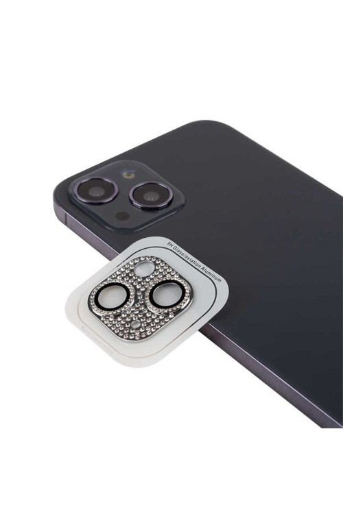 İphone 13 Uyumlu Cl-08 Kamera Lens Koruyucu-Gümüş