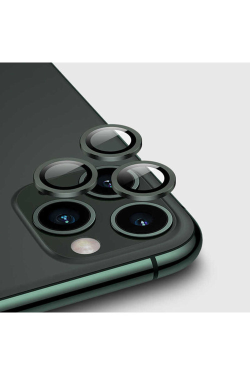 İphone 12 Pro Uyumlu Arvenstore Cl-02 Kamera Lens Koruyucu-Koyu Yeşil
