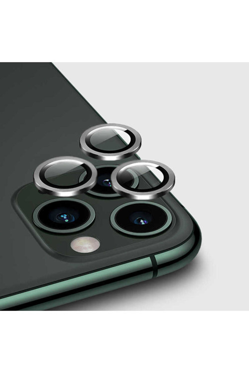 Apple İphone 12 Pro Uyumlu Cl-02 Kamera Lens Koruyucu, Gümüş