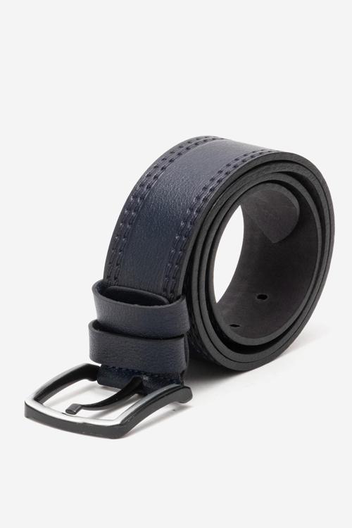 Hakiki Deri 4.5 cm Erkek Dikişli Spor Kemer 520 LACİVERT