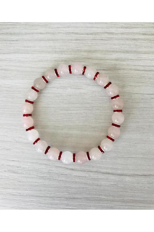 GERÇEK PEMBE KUVARS TAŞI BİLEKLİK MKT51001