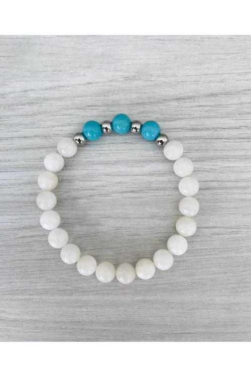 Gerçek Aytaşı Mavi Turkuaz Taşı Bileklik MKT46001