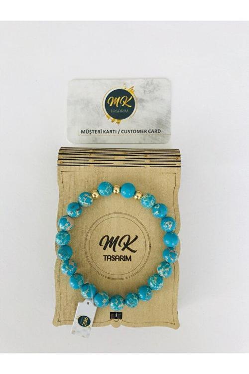GERÇEK VARİSİT TAŞI MAVİ KUVARS TAŞI BİLEKLİK MKT34005