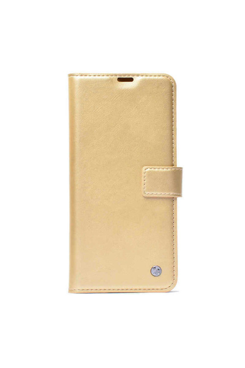 Realme C25 Kılıf Kar Deluxe Kapaklı Kılıf - Gold
