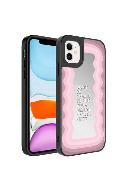 İphone 11 Uyumlu Aynalı Desenli Kamera Korumalı Parlak Mkc Mirror Kılıf-Ayna