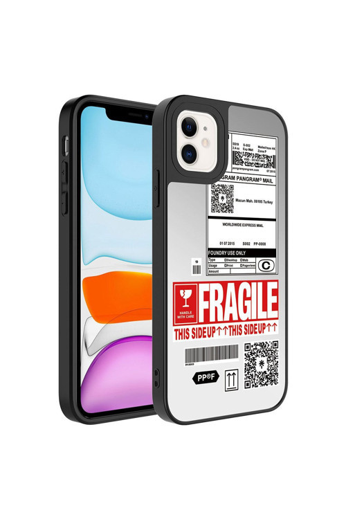 İphone 11 Uyumlu Aynalı Desenli Kamera Korumalı Parlak Brt Mirror Kılıf-Fragile