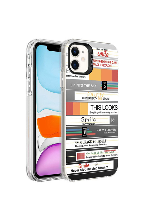 İphone 11 Uyumlu Desenli Mkc Silver Sert Kılıf-Mottolar