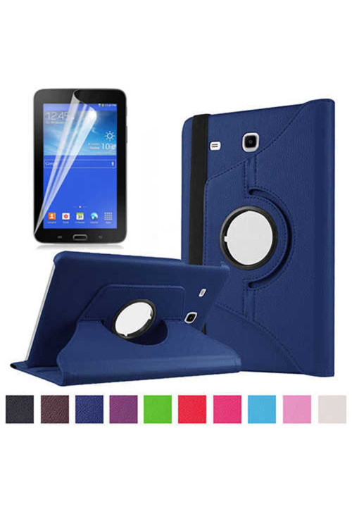 Galaxy Tab 3 Lite 7.0 T110 Mkc Dönebilen Standlı Kılıf-Lacivert