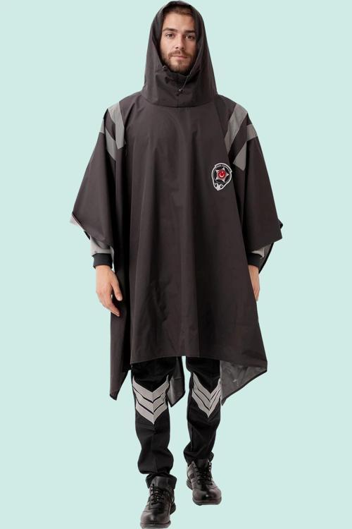 Yağmurluk Panço İş Güvenliği Kıyafeti Geçirmez Reflektörlü Kapüşonlu Korumalı Model