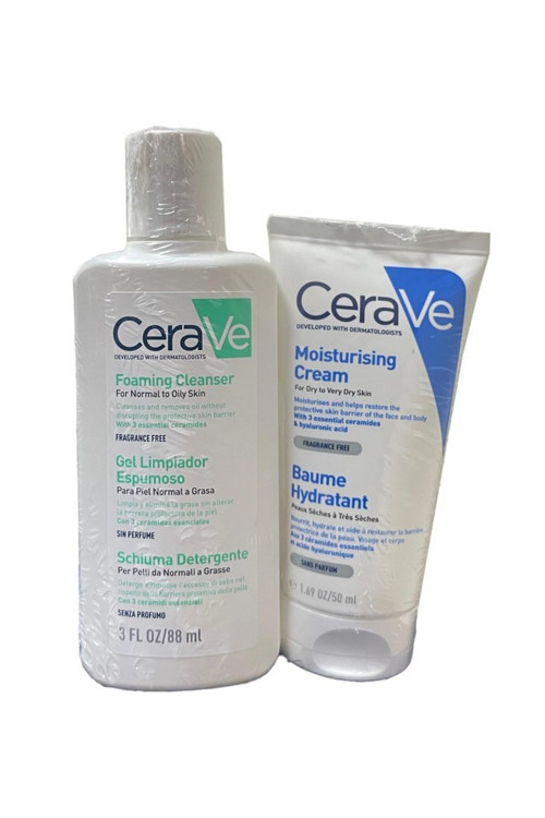Set - Köpüren Cleanser 88 ml + Moisturising Cream Kuru ve Çok Kuru Ciltler İçin 50 ml