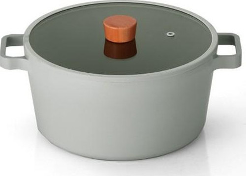 0128 D-NEOG226D FIKA CAM KAPAKLI ALUMINYUM DOKUM DERIN TENCERE 26CM GRI