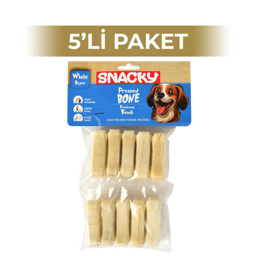Beyaz Köpek Çiğneme Kemiği 5 cm 10'lu 5 Paket