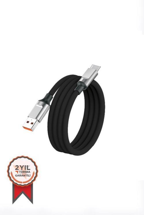 Black 3-0A TYPE-C Silikon Şarj-data Kablosu