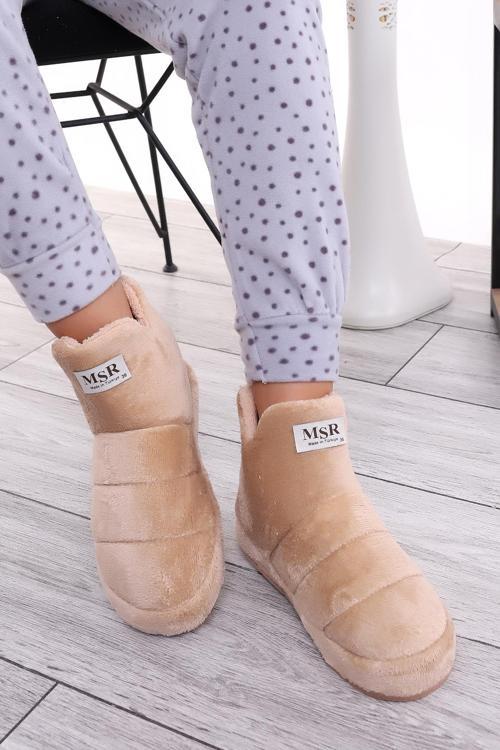 EB080 Kadın Peluş Kışlık Panduf Ev Botu Ev Ayakkabısı