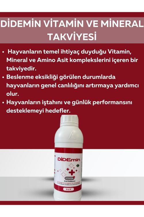 Hayvanlar İçin Mineral Ve Vitamin Oral Solüsyon (1 Lt)