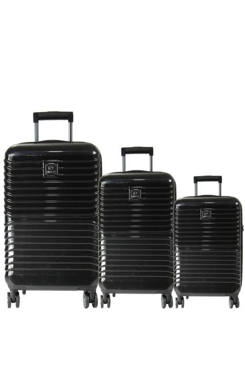 1811 Nomad PC - Büyük + Orta + Kabin Boy Valiz / Bavul Seti - Siyah