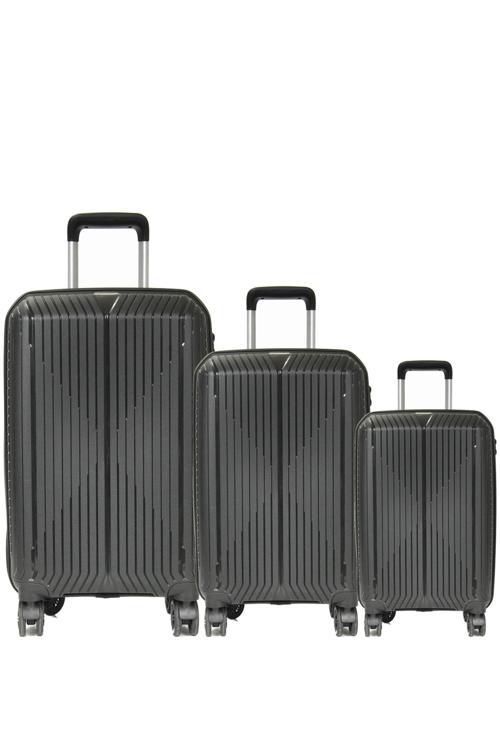 GRND 10728 PP CARMILLA- Büyük + Orta + Kabin Boy Valiz / Bavul Seti - Siyah