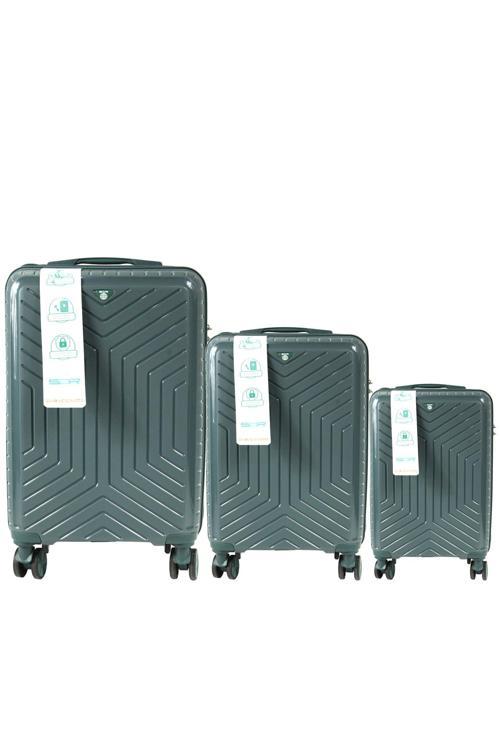 SDR 103 PP Valiz Seti - Büyük + Orta + Kabin Boy - Petrol Yeşili