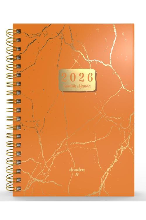 Spiralli 2026 Ajanda Mermer Turuncu