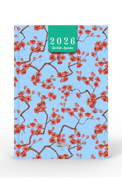 2026 Ajanda Yapraklar Mavi