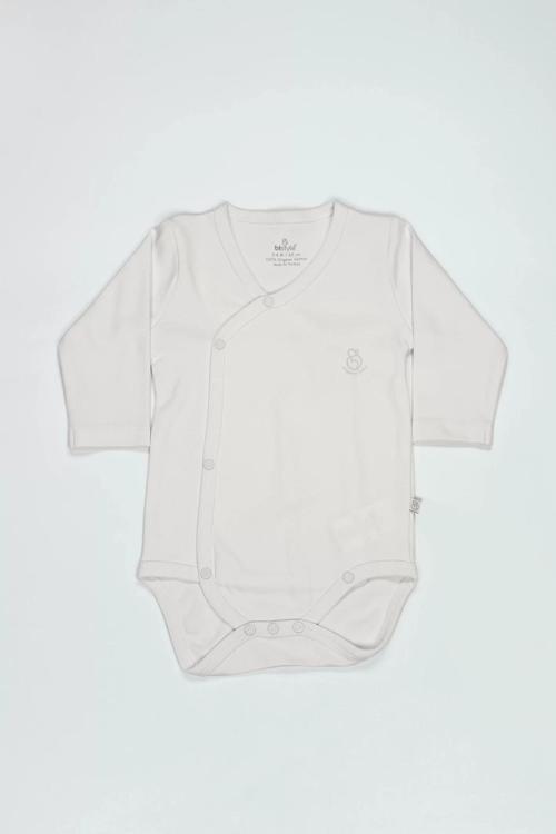 Baby Organik Natural Basic Style Kruvaze Uzun Kol Body Bs17102 Ekru