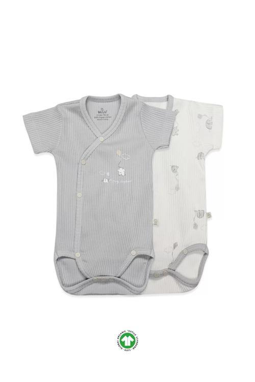 Flying Elephant 2'li Yarım Kol Badi 17117 Ekru Gri