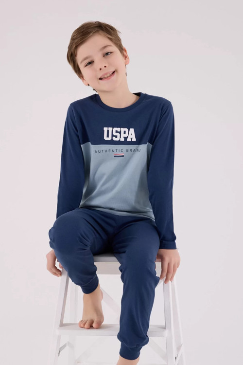 Baby Assn Uzun Kol Pijama Takım Us2220-4 Koyu İndigo