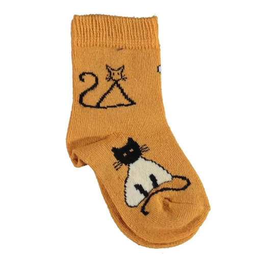 New Cats Yaş Soket Çorap Hardal