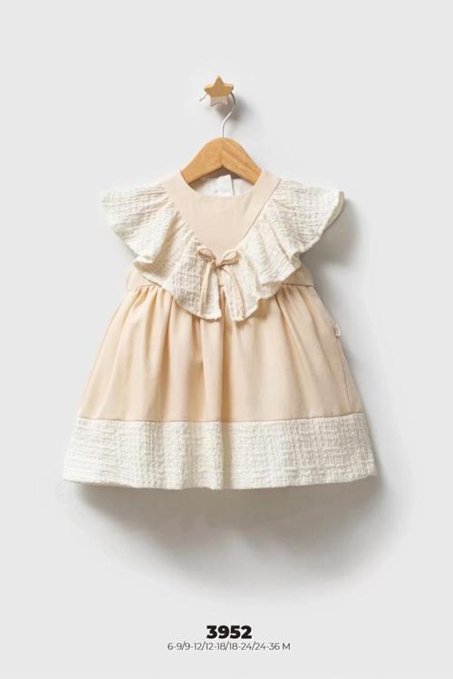 Baby Bebek Elbise 3952 Bej