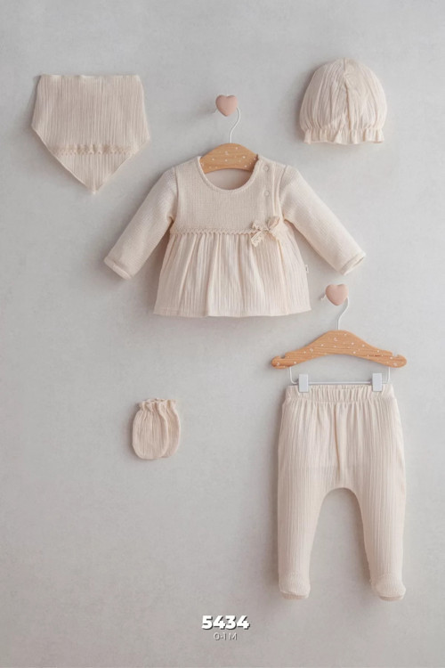 Baby Ceremony Girl 5'li Zıbın Seti 5434 Ekru