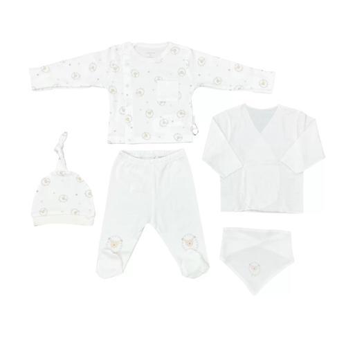 Andywawa Ac25560 Newborn Set Tinny Ships 5'li Hastane Çıkışı Ekru