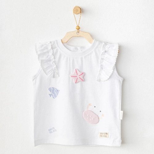 Andywawa Ac25969 Casual Bebek Tshırt White