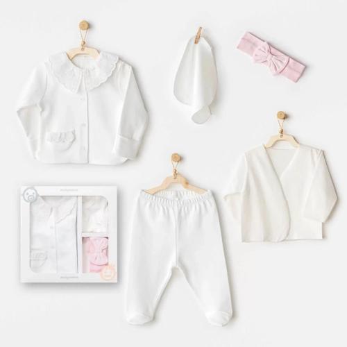 Cuddly Bunny Bear 5'li Hastane Çıkışı Ecru Pink