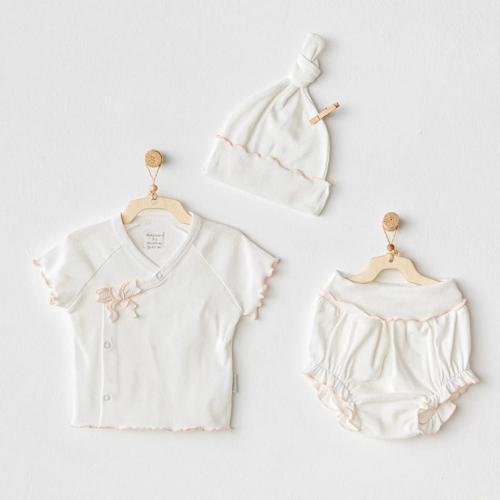 3'lü Basic Bebe Takım Ekru